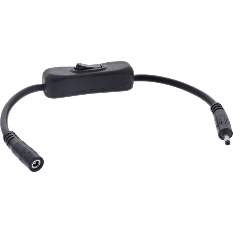 Inline® DC Cable With Switch, DC Male/Female 3.5X1.35MM, Awg 18, Black 0.20M