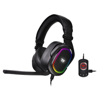 Thermaltake Headphones Gaming Argent H5 RGB 7.1 GHT-THF-DIECBK-31 — image 1