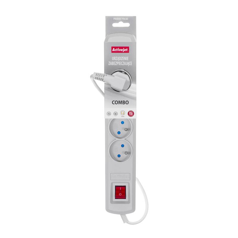 Activejet ACP-5GN 3M Sz Base Múltiple 5 Salidas AC Indoor Grey