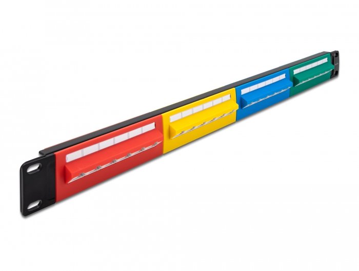 Delock 19 Patchpanel 24 Port CAT.5E 1 He Farbig