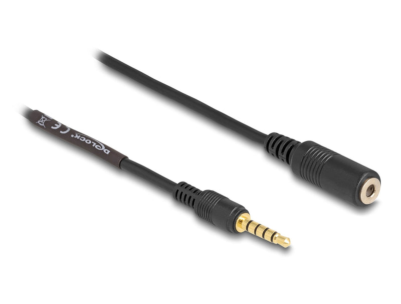 Delock 85733 Cable Extensión Connector Stereo 3,5MM 5 Pines, Male a Female 3M Black