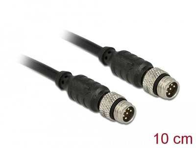 Delock M8 Sensor- Cable Alargador Actuador 6 Pin Connector Male a 6 Pin Connector Male Waterproof 10CM — image 1