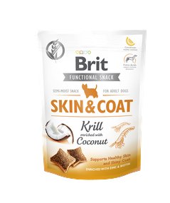 Brit Functional Snack Skin&coat Krill - Golosina Perros - 150G