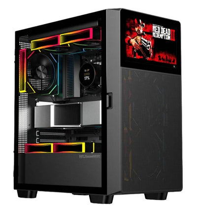Nox PC Case Gaming Hummer Bios ATX LCD 8 Glass Tempered Black — image 1