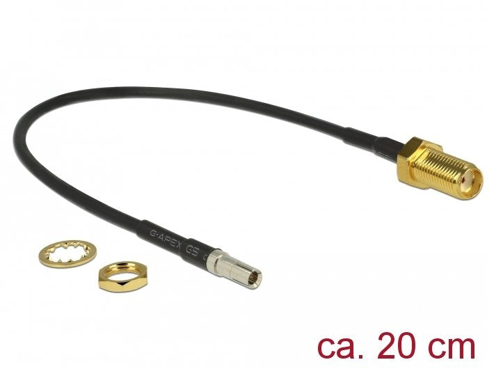 Delock 89912 Cable Coaxial 0,2M TS-9 Sma RG-174 Black