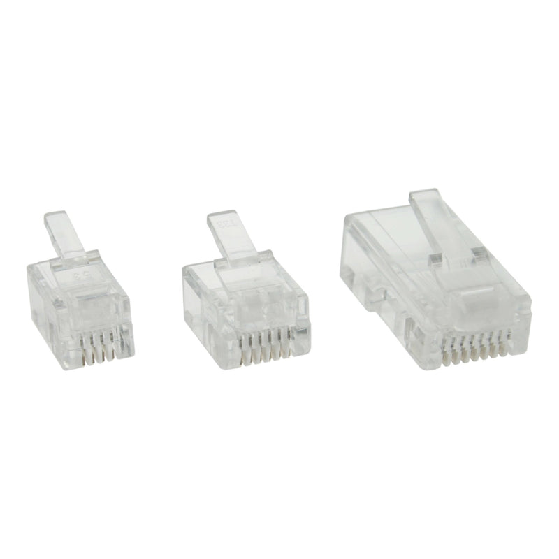 Inline Connector Modular 8P8C RJ45 Crimpar a Cable Flat ISDN 100 Units