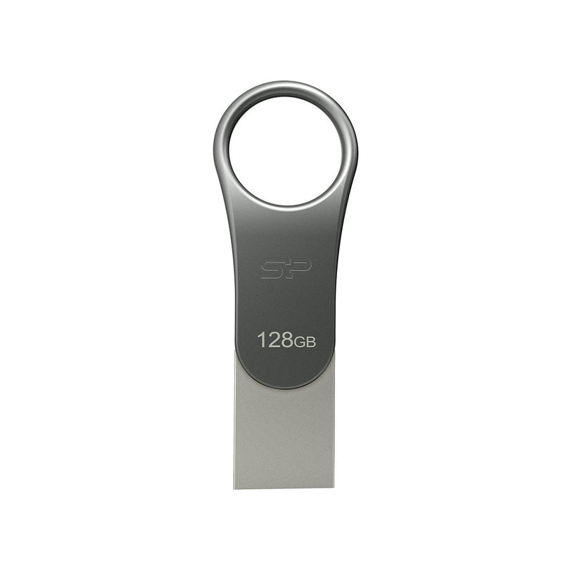 USB Flash Drive Silicone Power 128GB USB 3.0 C80 Silver Type-c Ready