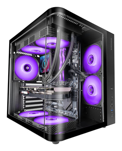 Mars Gaming Box Semitorre ATX Mc-curv Black ATX/ 1x USB 3.0, 1XUSB2.0, 1x USB-C/ 2X 3.5'' HDD + 1X 2.5'' SSD/ — image 1
