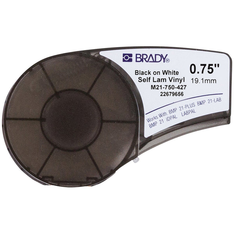 Brady M21-750-427 Tape Labels Genuine Vinilo - Texto Black Sobre Fondo White - Wide 19,1MM X 4,30M