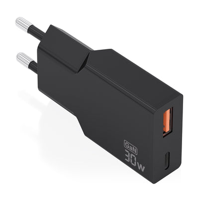 Aisens Wall Charger GaN A110-1005 1x USB Type-c 1x USB 30W Black — image 1