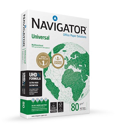 Navigator 1 Paquete Paper Universal X 500 Hojas A4 80 Gr White