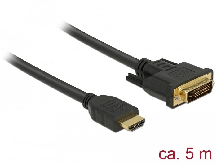 Delock HDMI Cable DVI 24 + 1M/M 5M Black