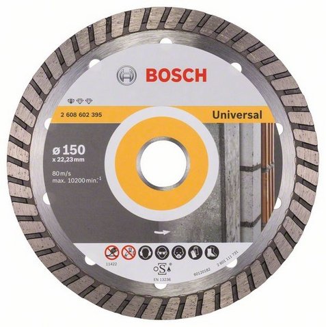 Bosch Professional - Drive Corte Diamante Standard Universal Turbo (piedra, 150 X 22.23 2.5 10MM, Accesorios A