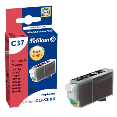 Pelikan Cartridge Canon C37 CLI521 Bk Black Compatible