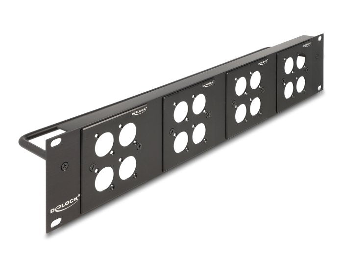 Delock 88195 Patchpanel Tipo-d 19 With 4 Placas Tipo-d 86 X 86MM And 4 Ports 2U Negras