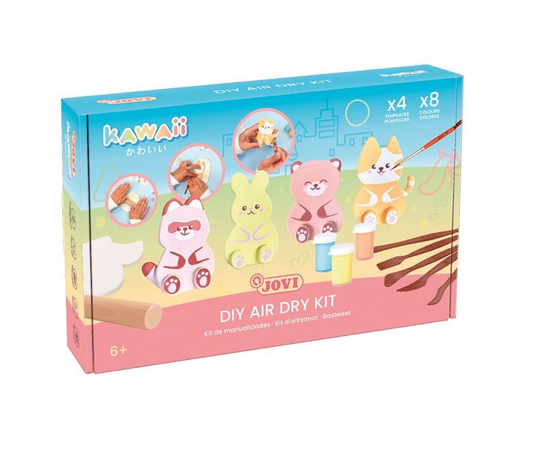 Jovi Kit Kawaii With Pasta Endurecible Air Dry 500GR + 4 Plantillas + Pinturas + Complementos