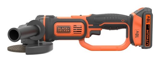 Black + Decker Angle Grinder Angular Wireless BCG720M1, 18 Voltios Black/Orange Battery Li-ion 4AH BCG720M1-QW