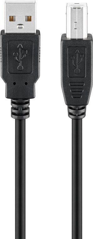 Goobay USB 2.0 Hi-speed Cable 5M, Black USB 2.0-STECKER (typ a) USB 2.0-STECKER (typ B)