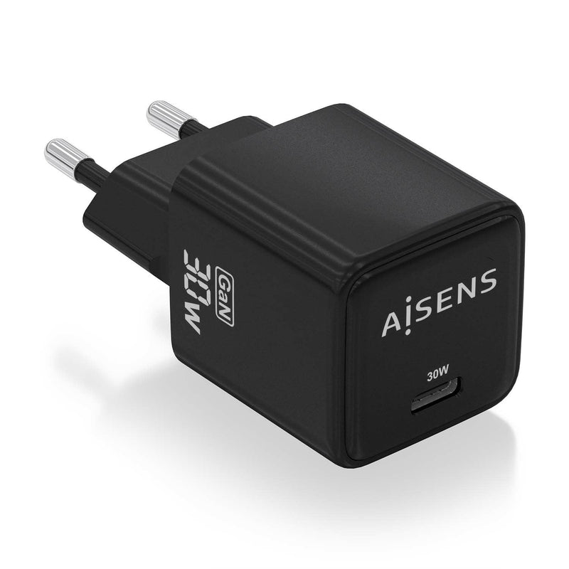 Aisens Charger GaN 30W, 1x USB-C PD 3.0 QC4.0, Black