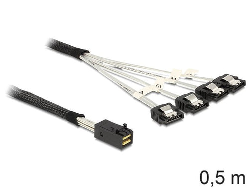 Delock Cable Mini Sas HD a X4 SATA 7PIN 0.50M 83392 — image 1