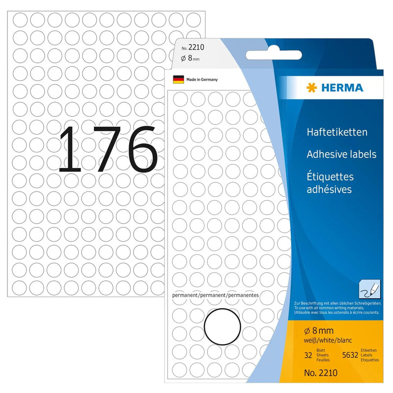 Herma Labels Multiuso White 8MM Paper Round 5632 Units