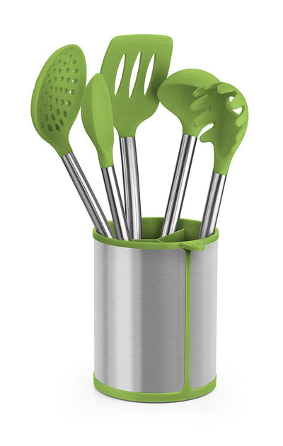 Bra Set 5 Utensilios Prior A197011 Bote Porta Utensilios Espátula Cuchara Pasta Saucepan Espumadera Cucharón — image 1