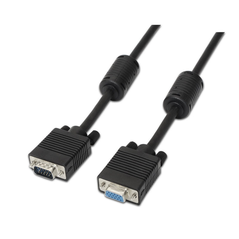 Aisens Cable Svga With Ferrita - HDB15/MACHO-HDB15/Female - 1.80M - Black