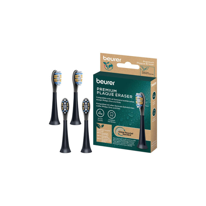 Beurer Sc Premium Plaque Eraser Green Planet, Accesorio Brush Black Paquete 4 10522