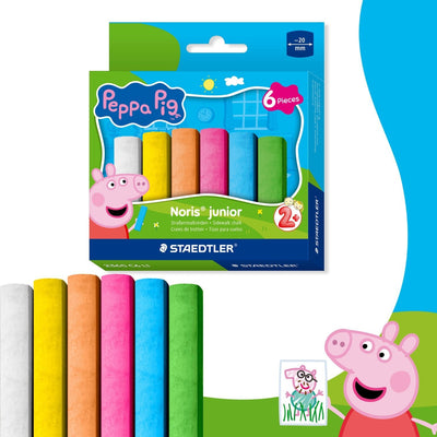 Staedtler Noris Junior Tizas Floor Peppa Pig Set Of 6 – Aceras And Asfalto – Children Large Superficies – Perf — image 1