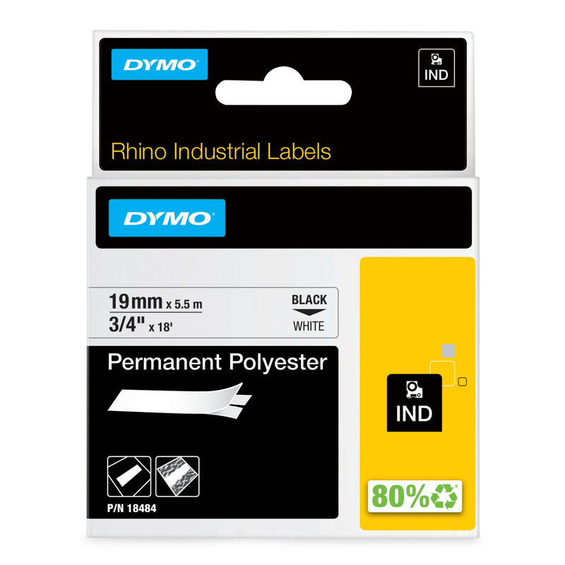 Dymo Rhino Tape ID1-19 Black/White Polyester