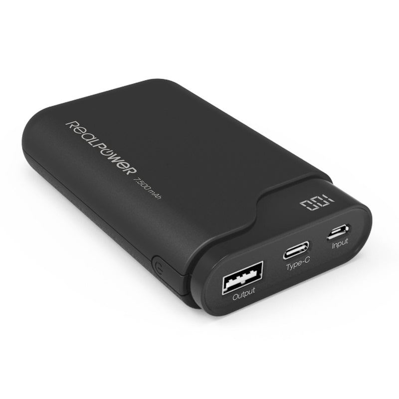 Powerbank Realpower Type C 7500 Black