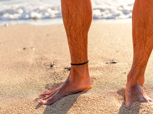 Black Lava Anklet for Men