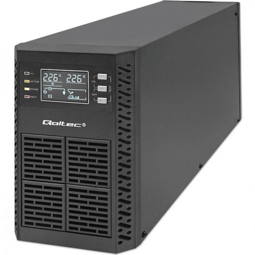 Qoltec UPS 52281 UPS (ups) Double Conversión (en Line 2KVA 2000W 3 Salidas AC