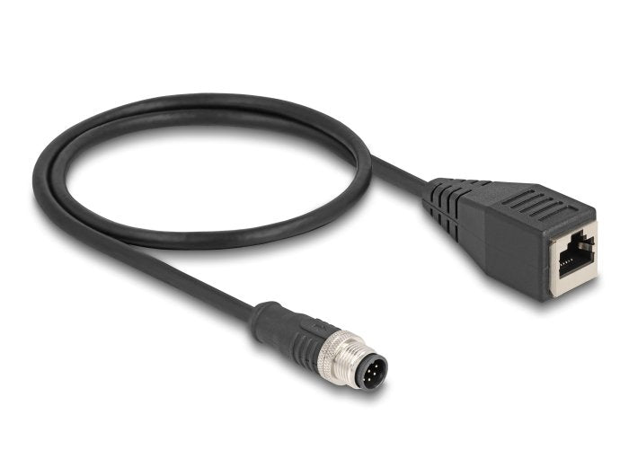 Delock 60621 Cable M12 Codificado a 8 Pin Male a RJ45 Female Pvc 0,5M