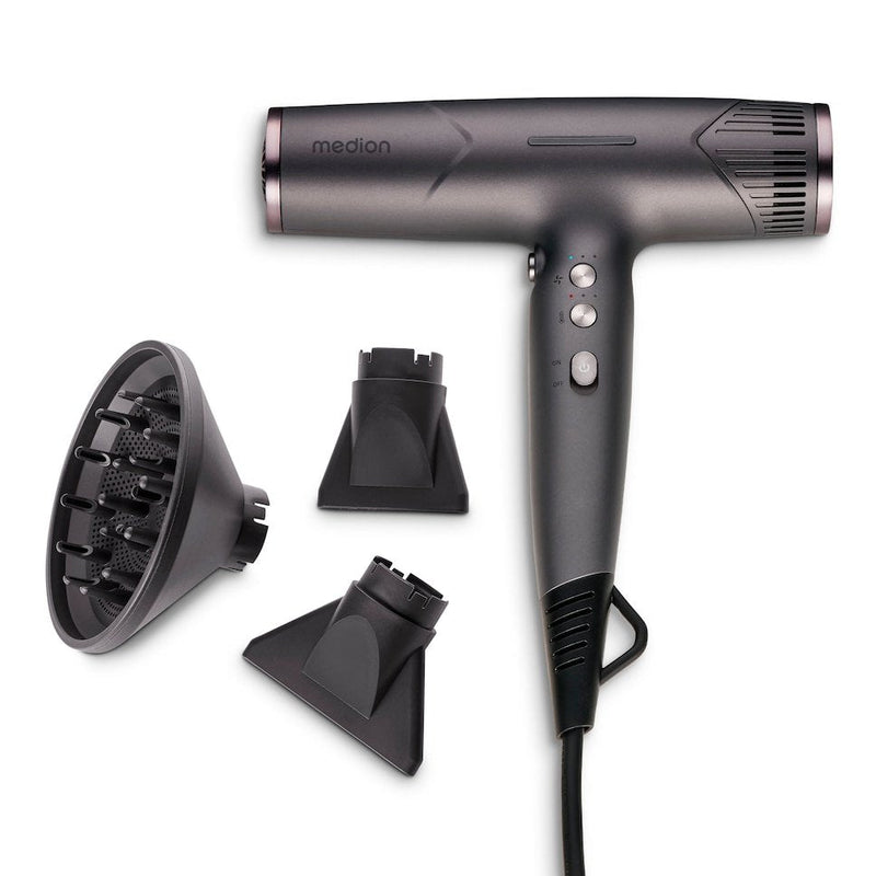 Medion Hair Dryer Hair HD2 (tecnología Iónica, 1.500 Watts Grey 50076364