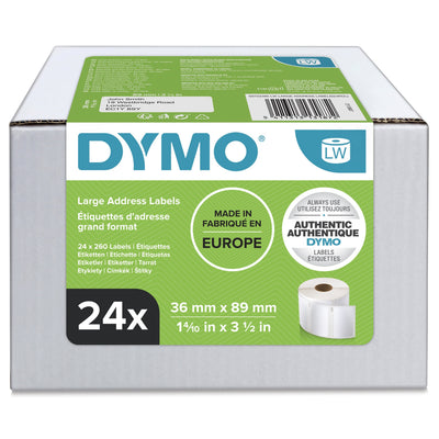 Dymo Label Adhesiva Labelwriter Direccion 36X89 Mm White Pack 24 Rolls — image 1