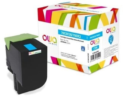 Toner Compatible Owa Lexmark 70C0X20 / 70C2XCE / 700X2 Cyan — image 1