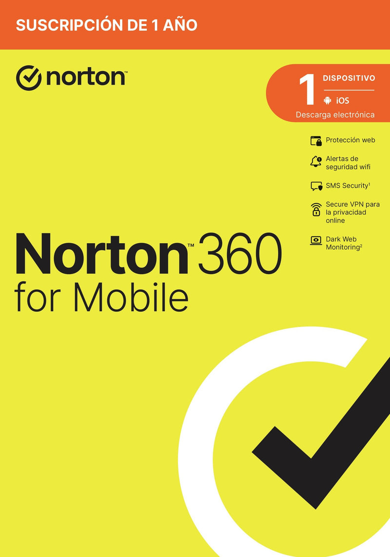 Norton 360 Mobile Es 1 User 1 Device 12MO Box