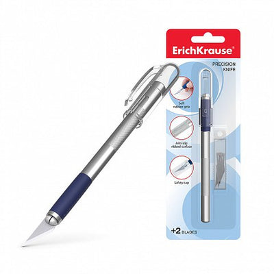 Erichkrause Knife Papeleria - Cuchillos Precision Cortes Paper - Body Metallic With Agarre Rubber - Cuchilla — image 1