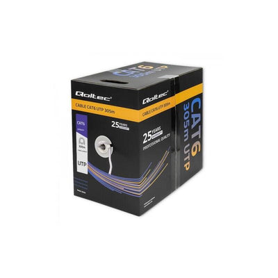 Qoltec Network Cable 50359 UTP Network CAT.6 305M Pvc Grey — image 1