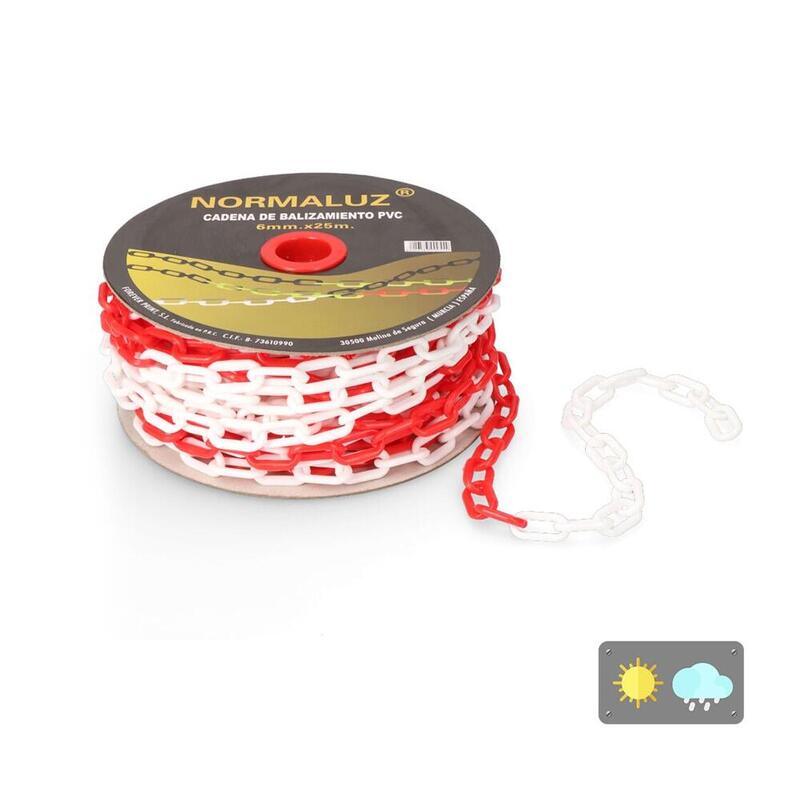 Cadena Plastic White And Red 25M