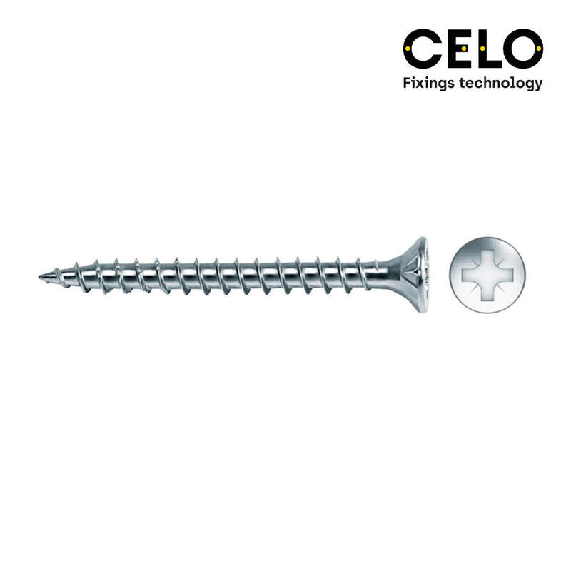 Celo Caja 200 Unid. Tornillo Madera Avellanado Pozi Din/Ref Vlox Ø4,5X50MM Zincado + Lubr.