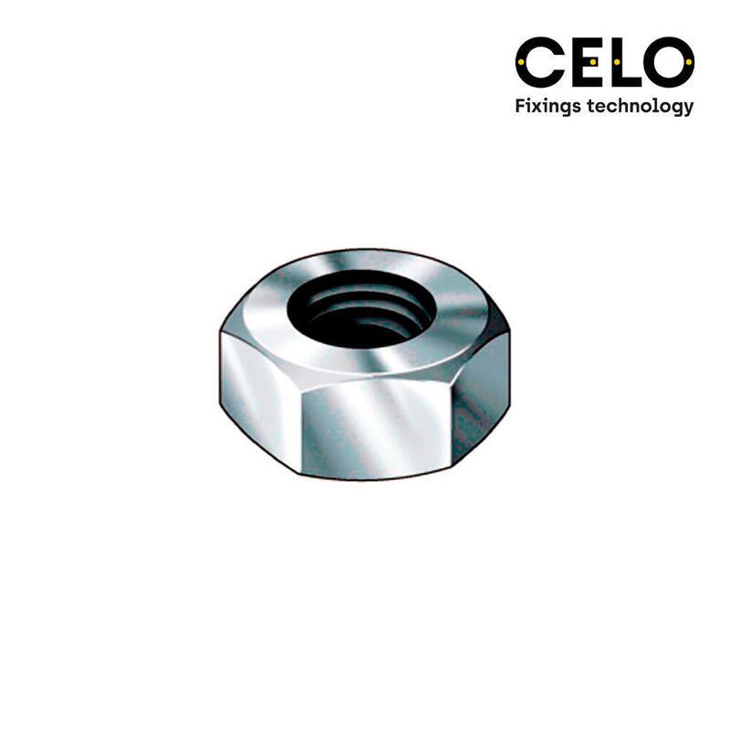Celo Box 250 Unid. Nut Hexagonal Din/Ref 934 Ø8MM Zincado