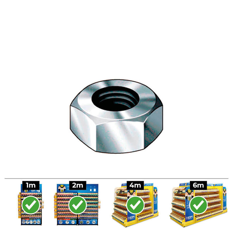 Celo Box 500 Unid. Nut Hexagonal Din/Ref 934 Ø6MM Zincado