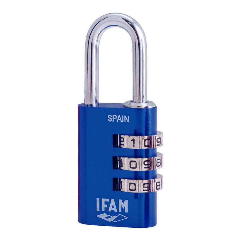 Padlock Col COMBI30 Azul 30MM. Arco Ø5MM. Con Combinación. Ifam