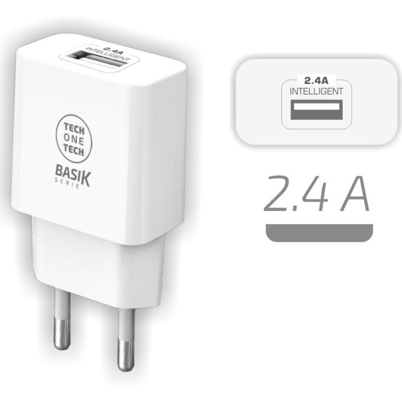 Tech One Tech Wall Charger TEC2904 1x USB 2.4A White