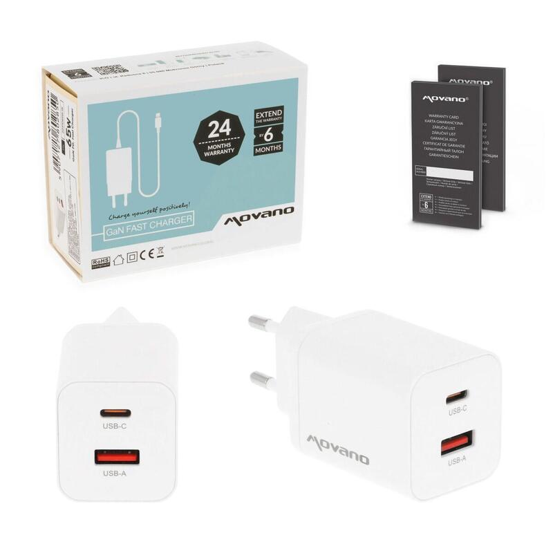 Charger GaN 45W USB-C Pd + USB-A White