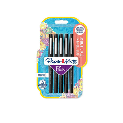 Pens Fibre Paper Matte Flair B 5 Pieces Black — image 1