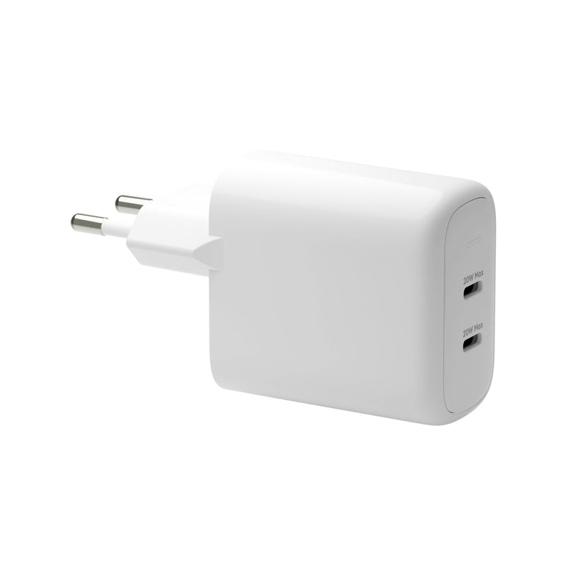 DBRAMANTE1928 Re-charge Power Adapter 20 Watts 3A Pd/Pps 2 Connectors Output (24 Pin Usb-c) White Europa