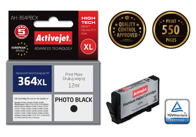 Activejet Ink Ah-364PBCX (reemplazo HP 364XL CB322EE - Premium - 12ML - Fotografía Black — image 1
